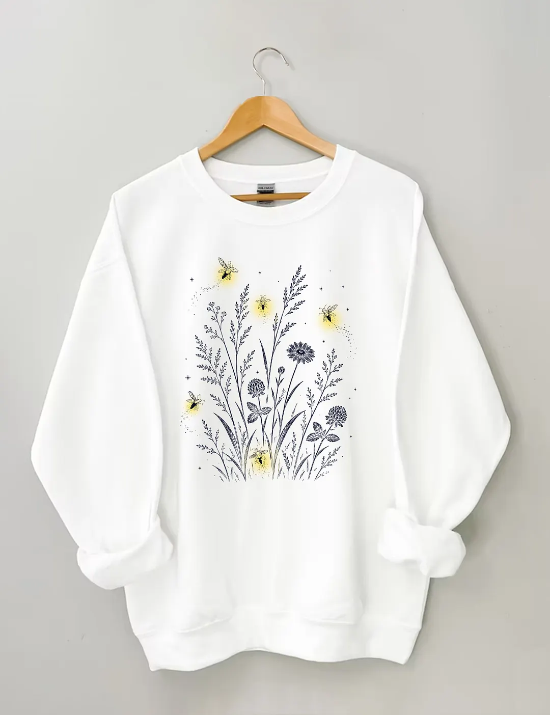 Firefly Wildflower Nature Lover Sweatshirt