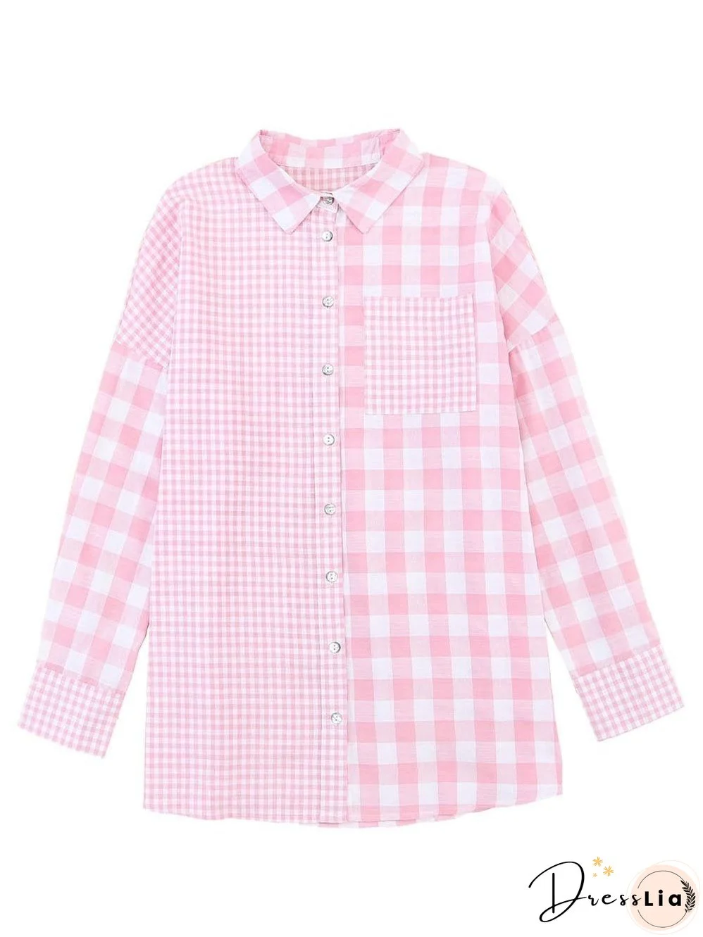 Casual Pink Gingham Top