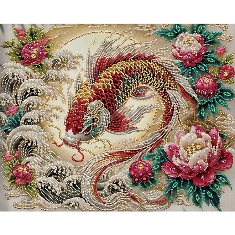 Red Koi 40*50CM (Canvas) Special Drill Diamond Painting gbfke