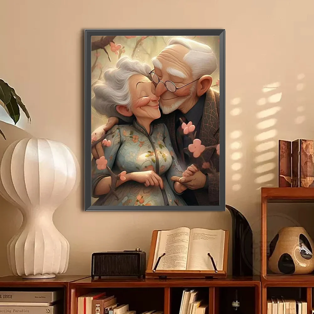 Full Round Diamond Painting 30*40cm - Elderly Couple