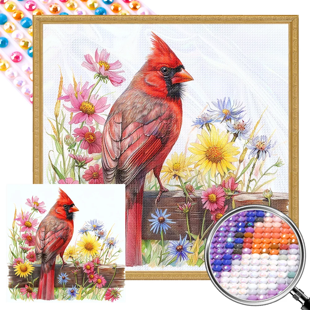 Full Round Partial AB Diamond Painting - Cardinal(Canvas|45*45cm)