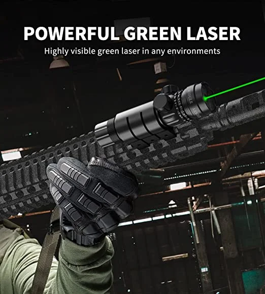 ohhunt® Green Dot Laser Sight with Picatinny Rail Mount - Include Barrel Mount & Cable Switch