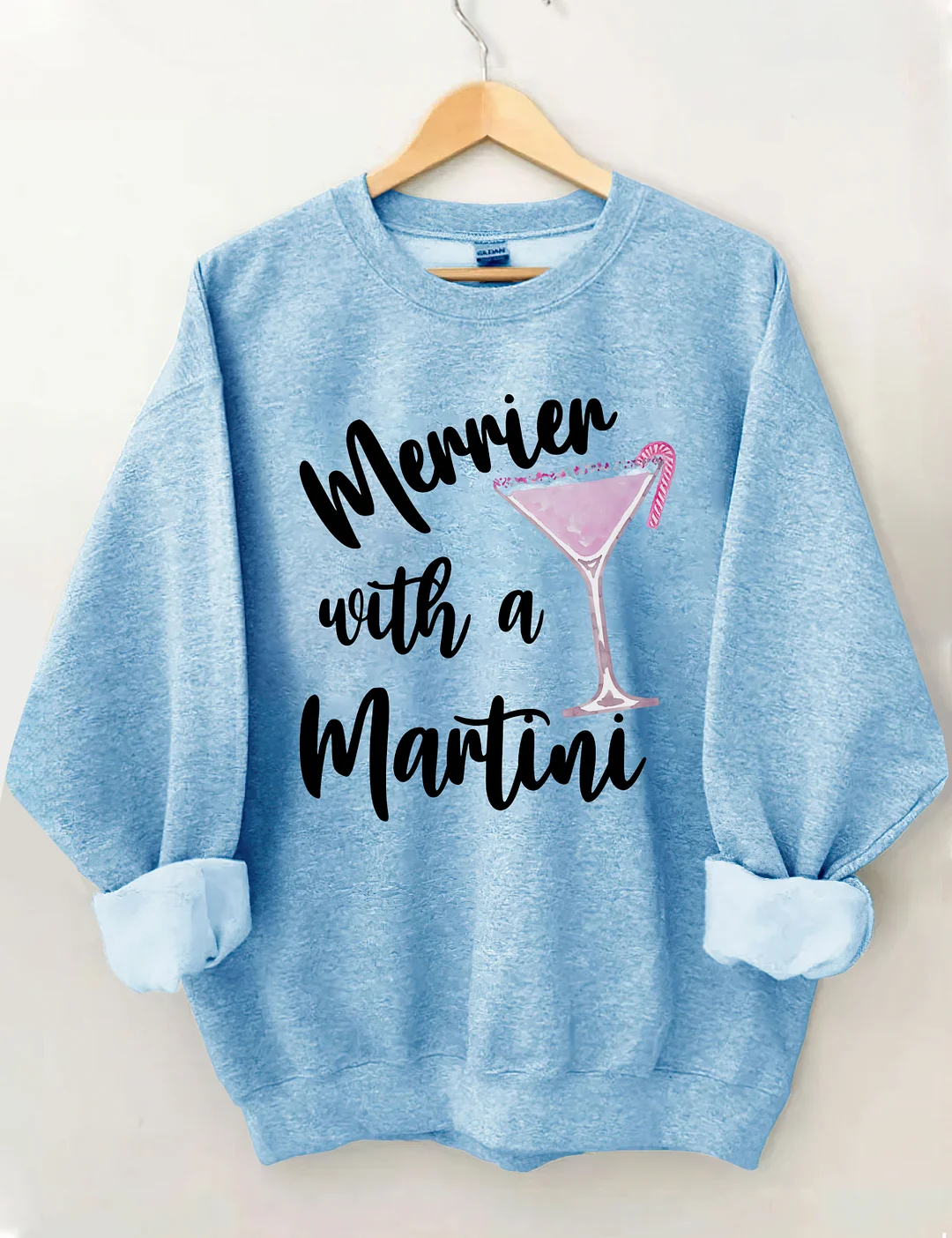 Merrier With A Martini Christmas Sweatshirt