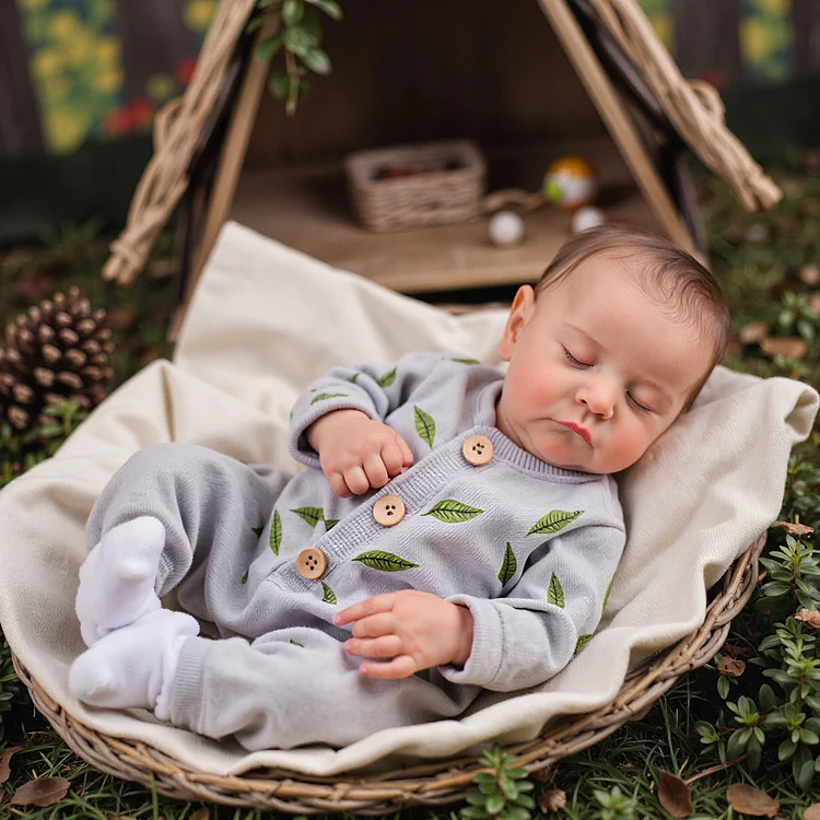 20" Newborn Sleeping Baby Doll Boy Pedias Anatomically Correct with Brown Hair and Delicate Gift Ready