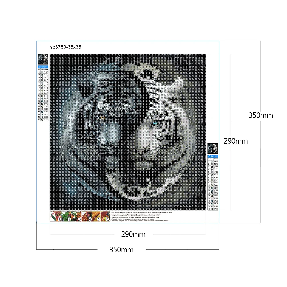 Diamond Painting - Full Round/Square Drill - Tai Chi Animals(30*30 - 50*50cm)