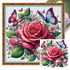 Rose Butterfly-11CT Stamped Cross Stitch 40*40cm/15.75*15.75in