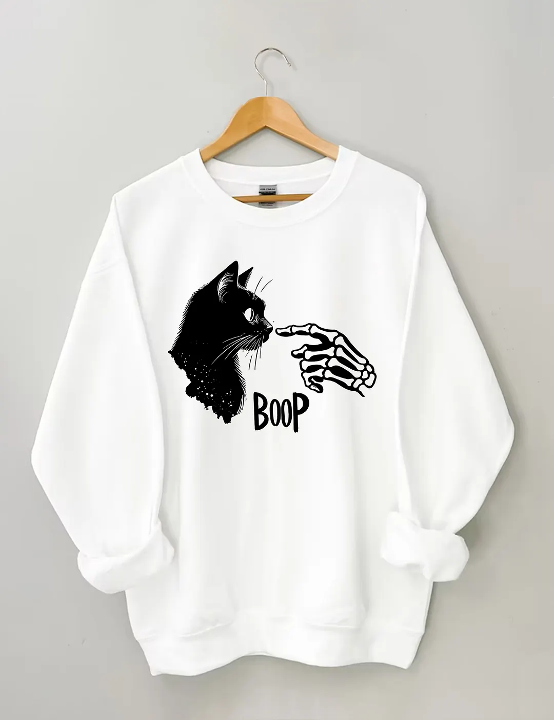 Skeleton Hand Cat Boop Sweatshirt