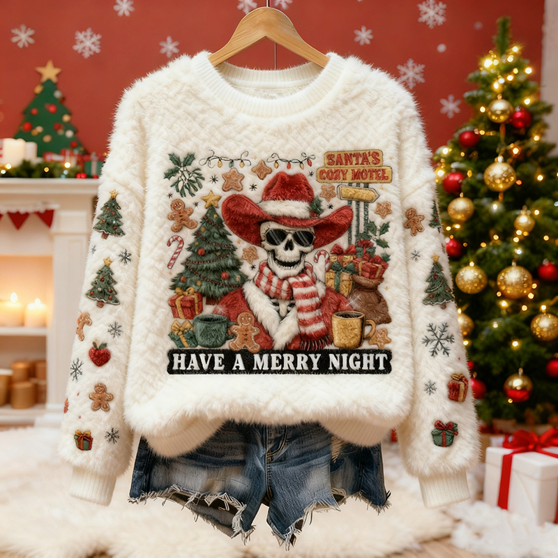 Cute Christmas Warm Crew Neck Sweater elevenforest