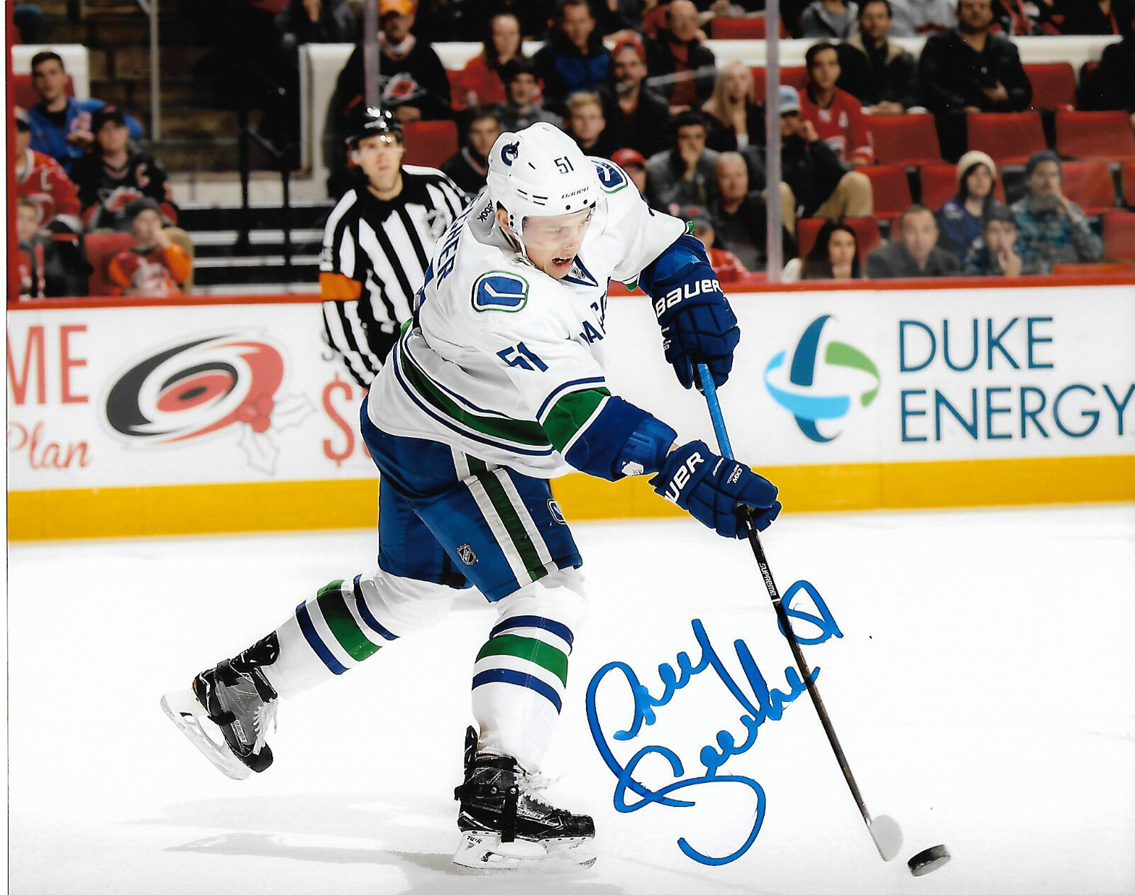 Vancouver Canucks Troy Stecher Signed Autographed 8x10 NHL Photo Poster painting COA Q