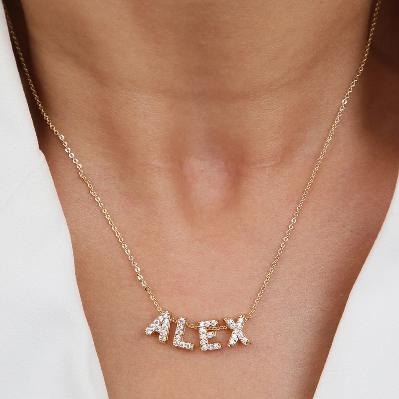 1 Piece Brass Letter Pendant Chain Jewelry Accessories