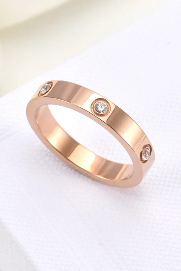 Diamond-set Titanium Steel Ring