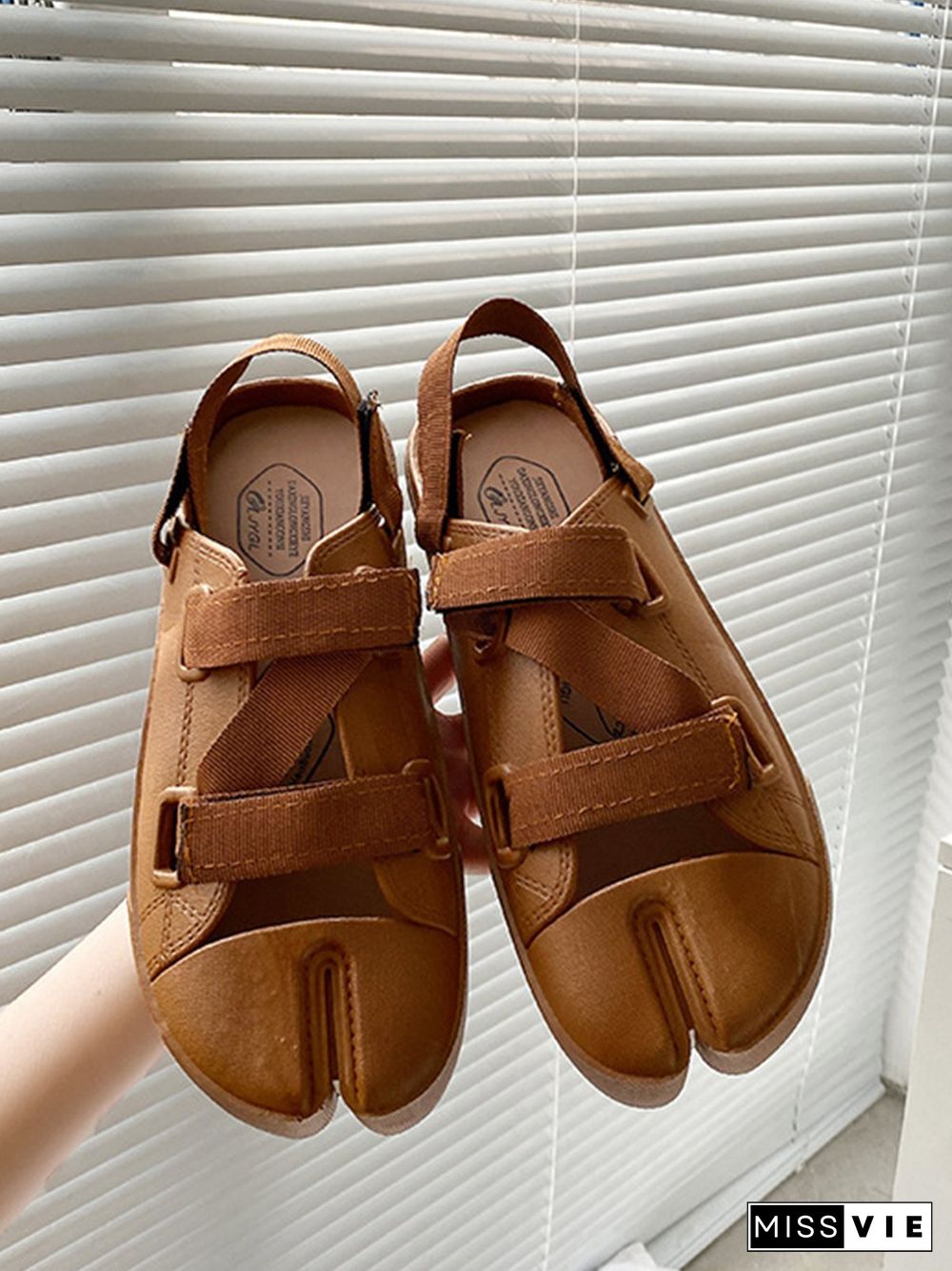 Casual Plain Split Toe Sandals