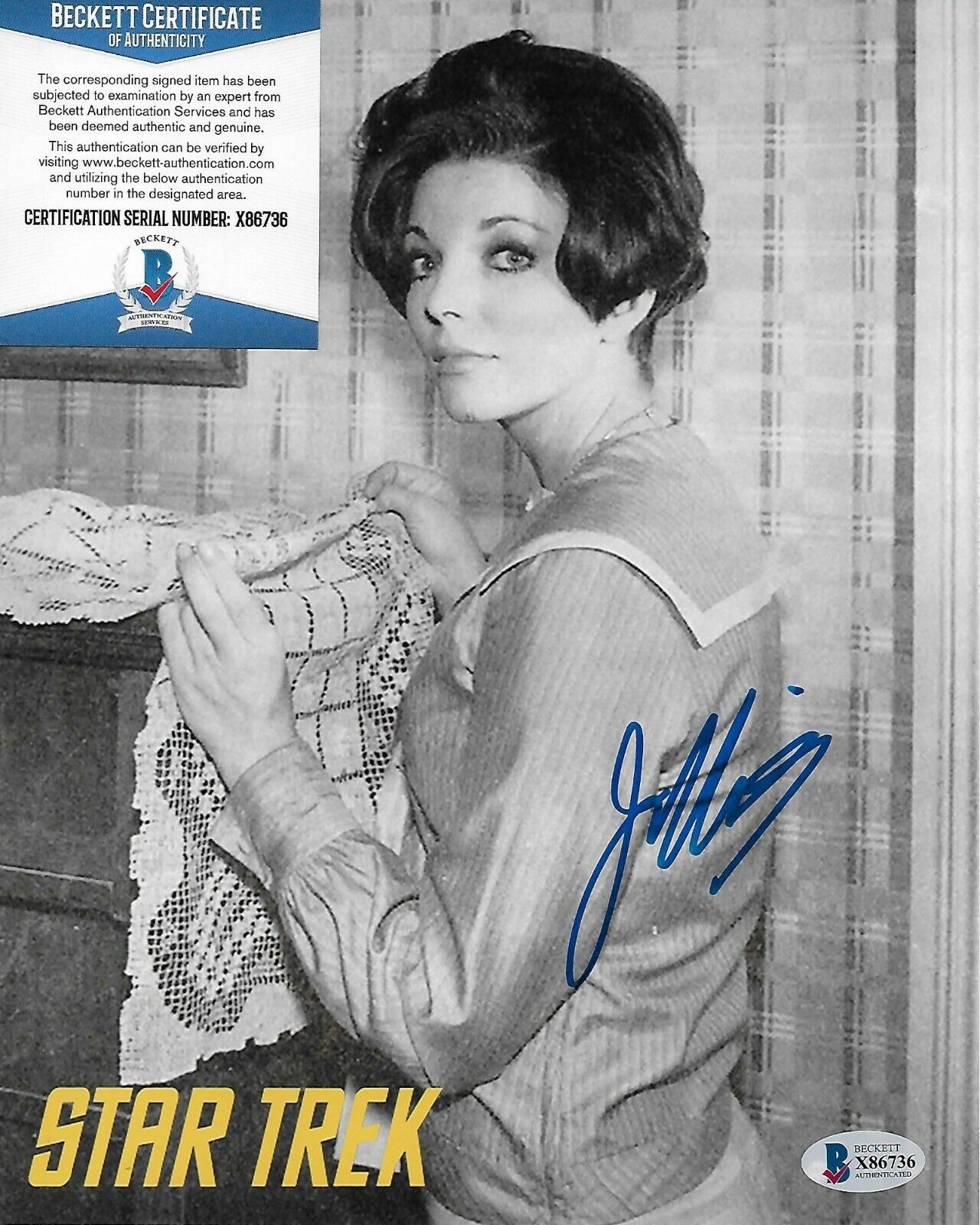 Joan Collins Star Trek Original Autographed 8X10 Photo Poster painting w/Beckett COA #2