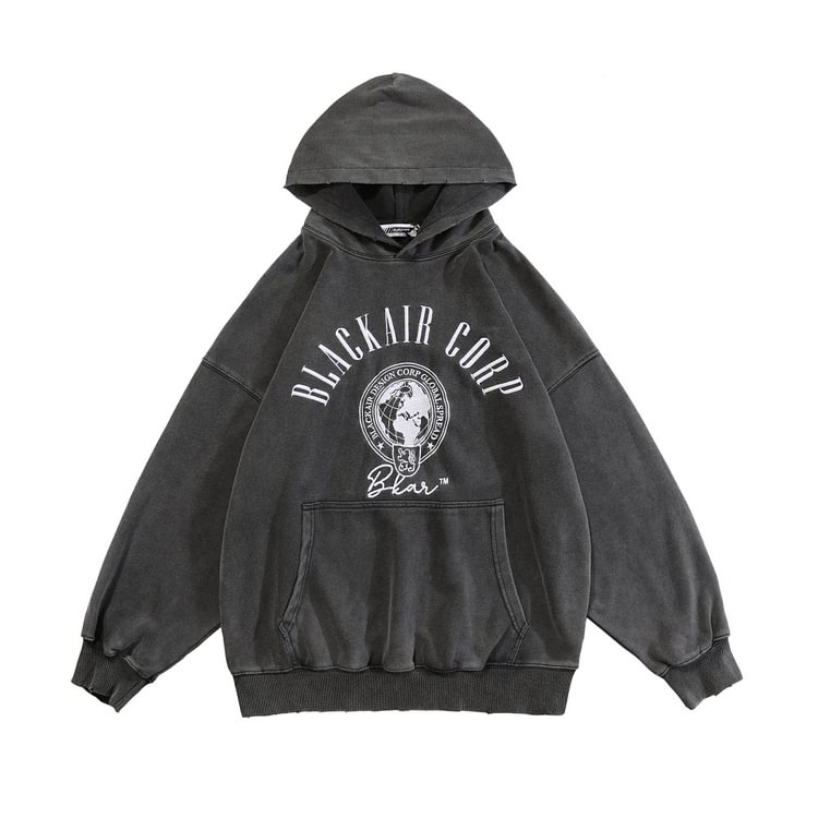 Y2K Oversize Distressed Embroidered Hooded Loose Sweatshirt-luchamp:luchamp