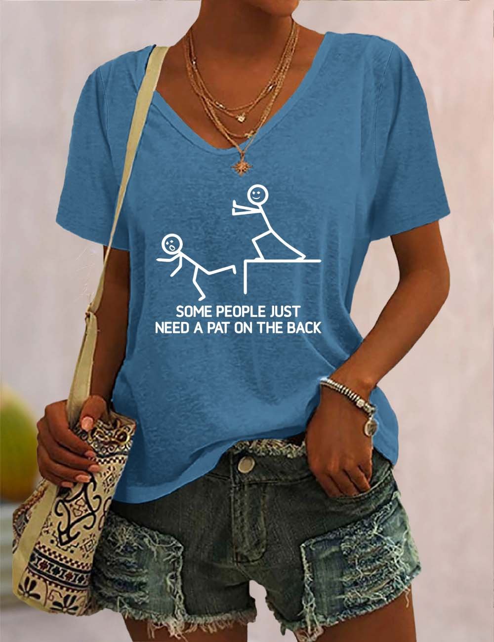 Some People Just Need A Pat On The Back V Neck T-Shirt