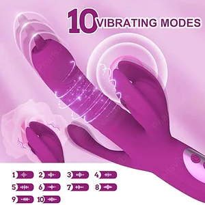 Trident 4-in-1 Vibrator: Heating, Telescopic, Swinging, and Tongue-Licking Functions