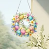 (US Only)Acrylic 2D Easter Egg Wreath Flat DIY Hanging Diamond Art Kits Wall Door Decor