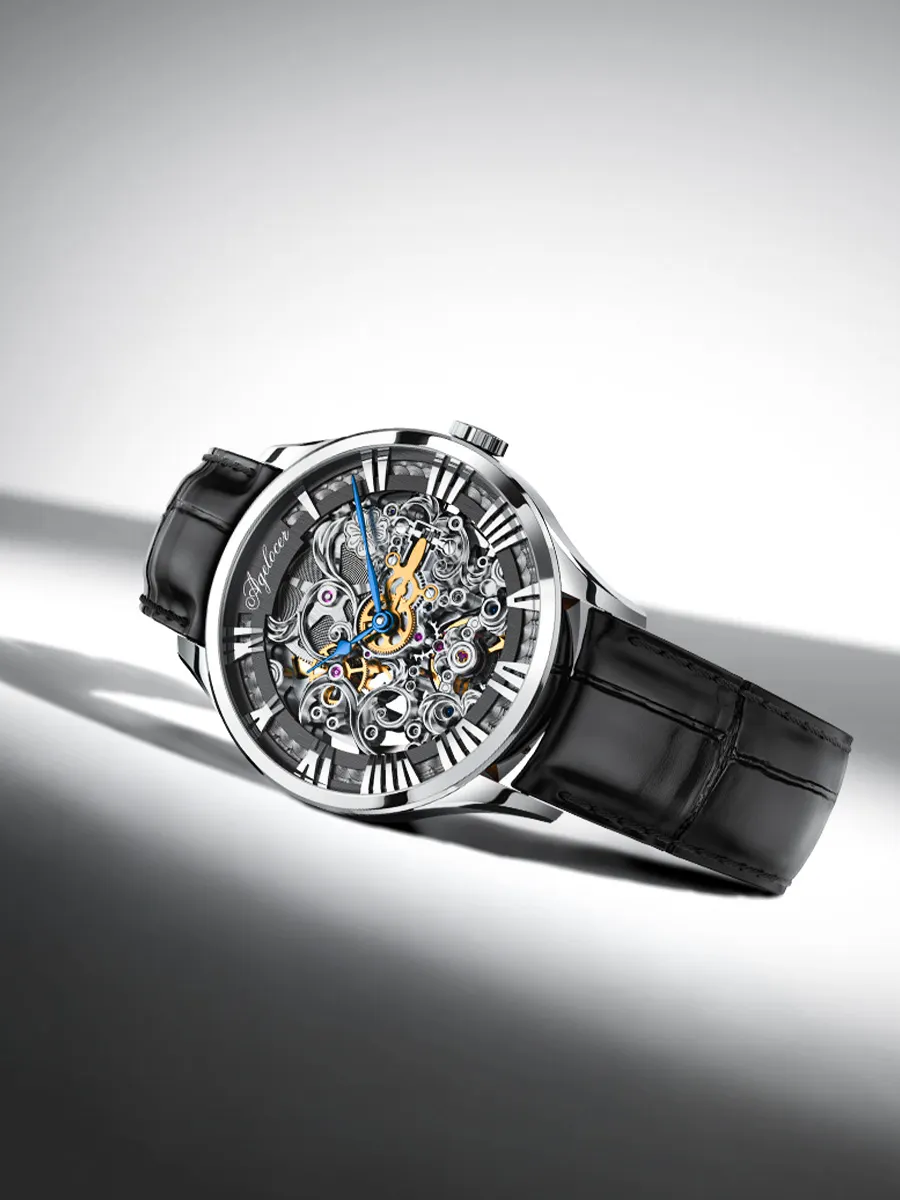 Schwarzwald Engraved Double Sided Skeleton Mechanical Watch For