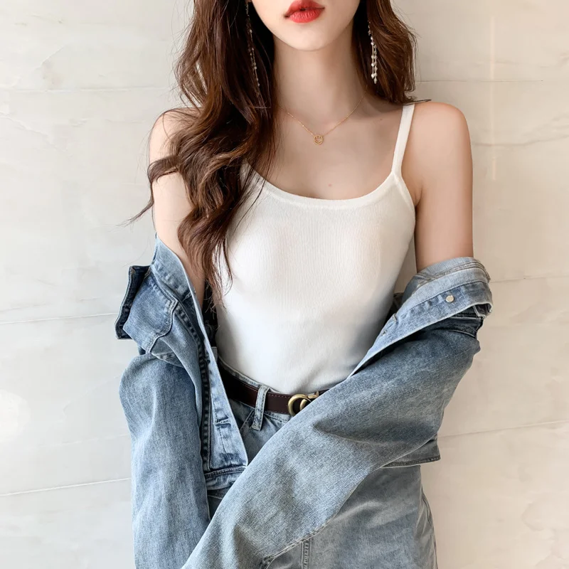 Ueong Knitted Waistband Vest For Women Wearing Summer Suits And Underwear Online Celebrity Sexy Top Trend