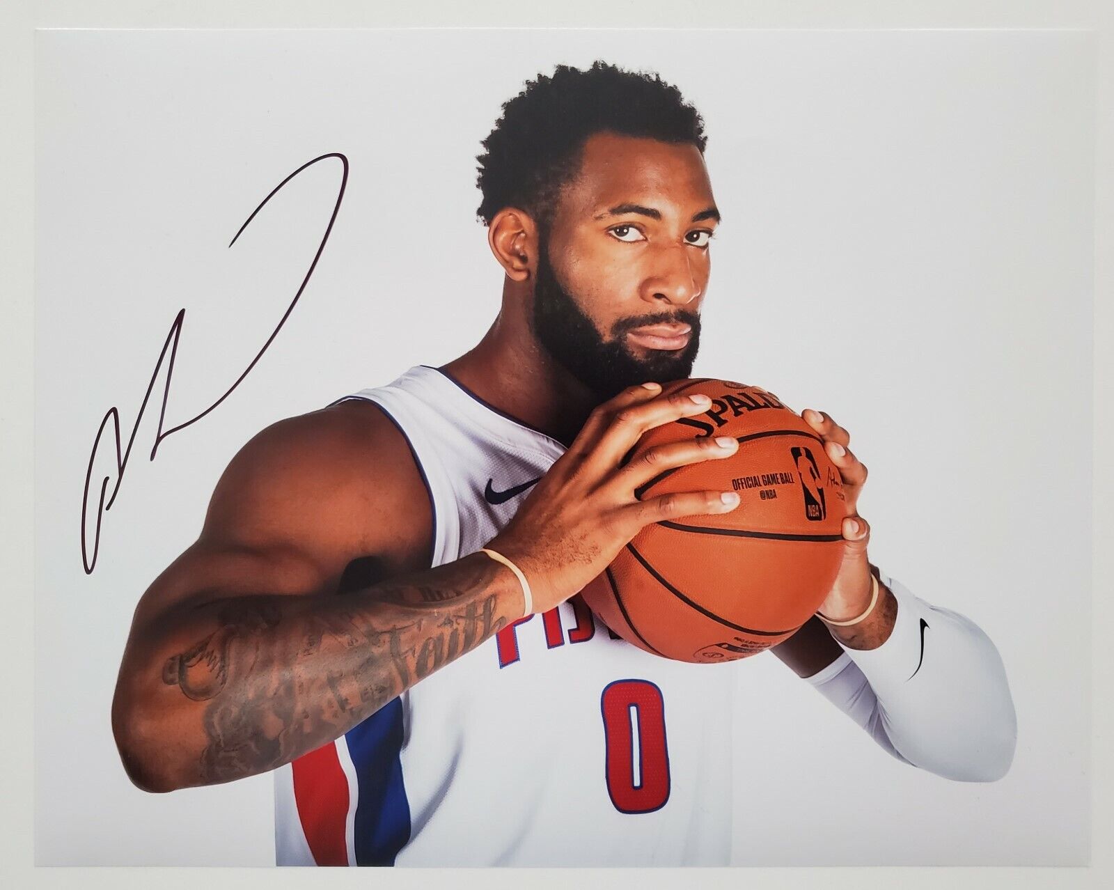 Andre Drummond Signed 11x14 Photo Poster painting Detroit Pistons Big Penguin