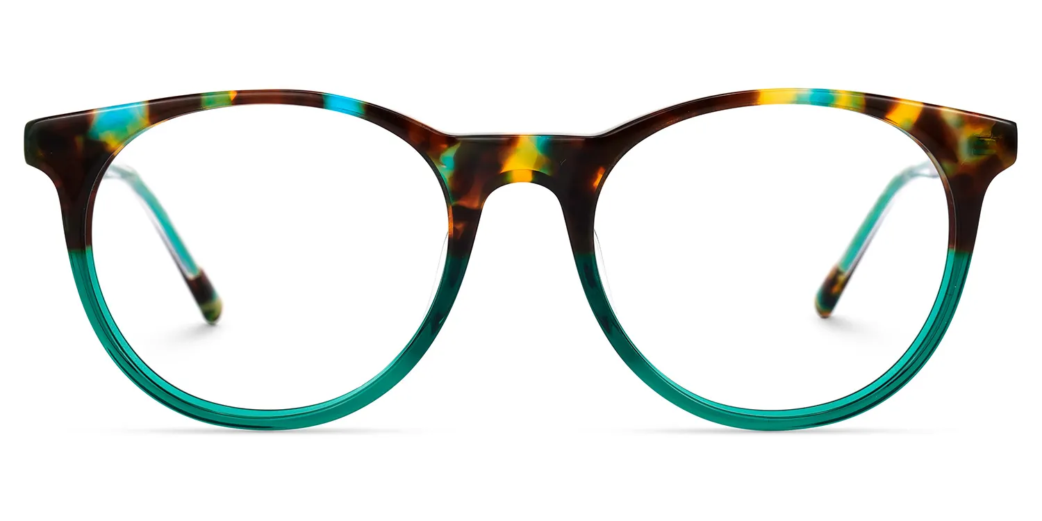 Necho GrÃ¼n-Tortoise Rund Brille GrÃ¼n-Tortoise
