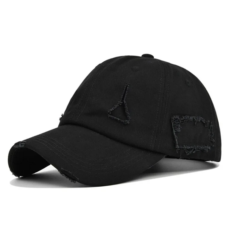 Cotton Baseball Cap Solid Color for Sun for Protection Outdoor Ripped for Snapba