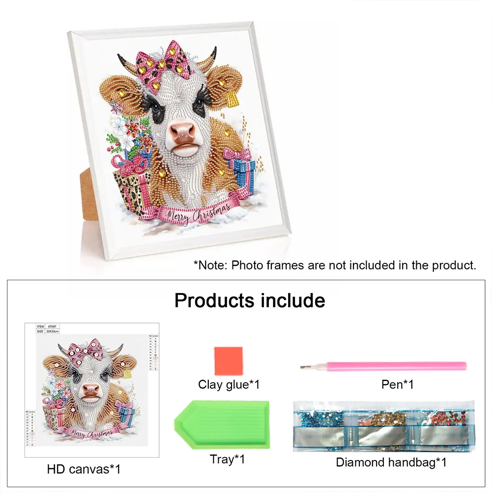 Diamond Painting - Partial Special Shaped Drill - Flower Cow(Canvas|30*30cm)