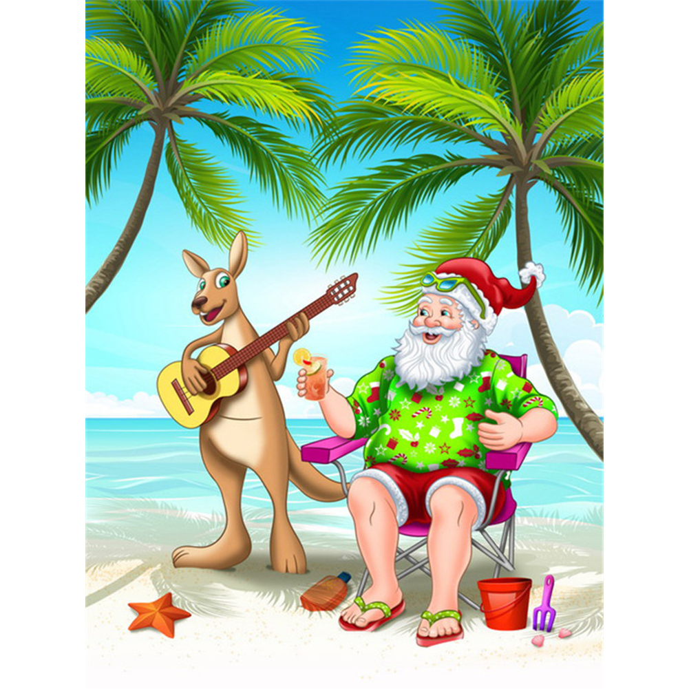 

Santa at the Beach - Round Drill Diamond Painting - 30*40CM, 501 Original