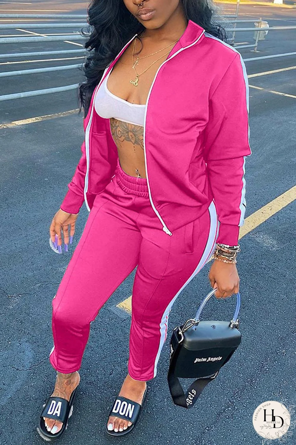 Red Fashion Casual Solid Split Joint Long Sleeve Two Pieces