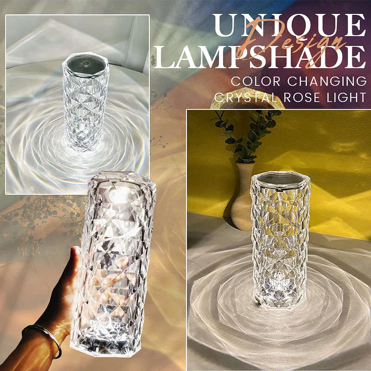 Luz de rosa de cristal que cambia de color