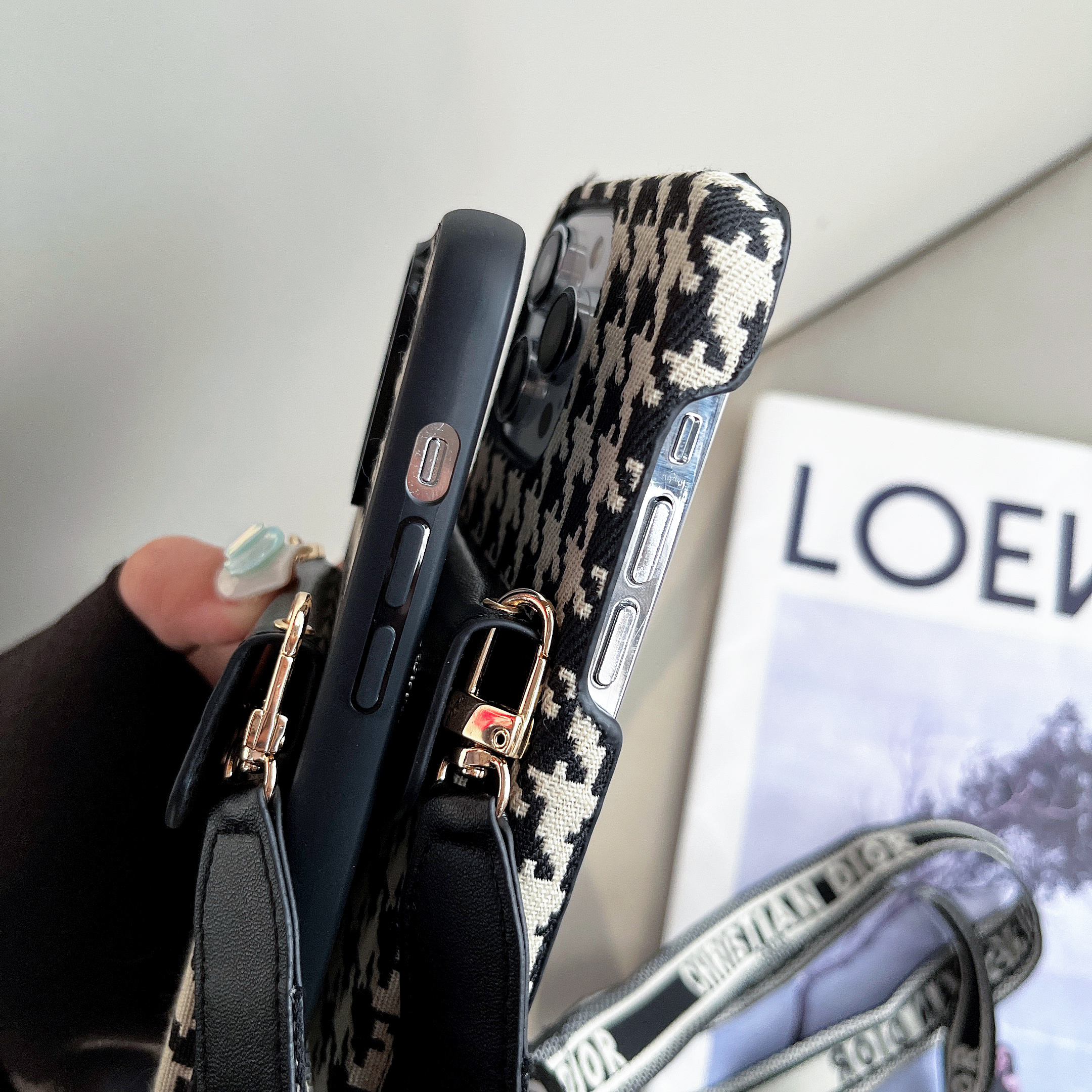 Dior Oblique Print Crossbody Wallet Card Holder  Apple iPhone Case Samsung Galaxy Cover