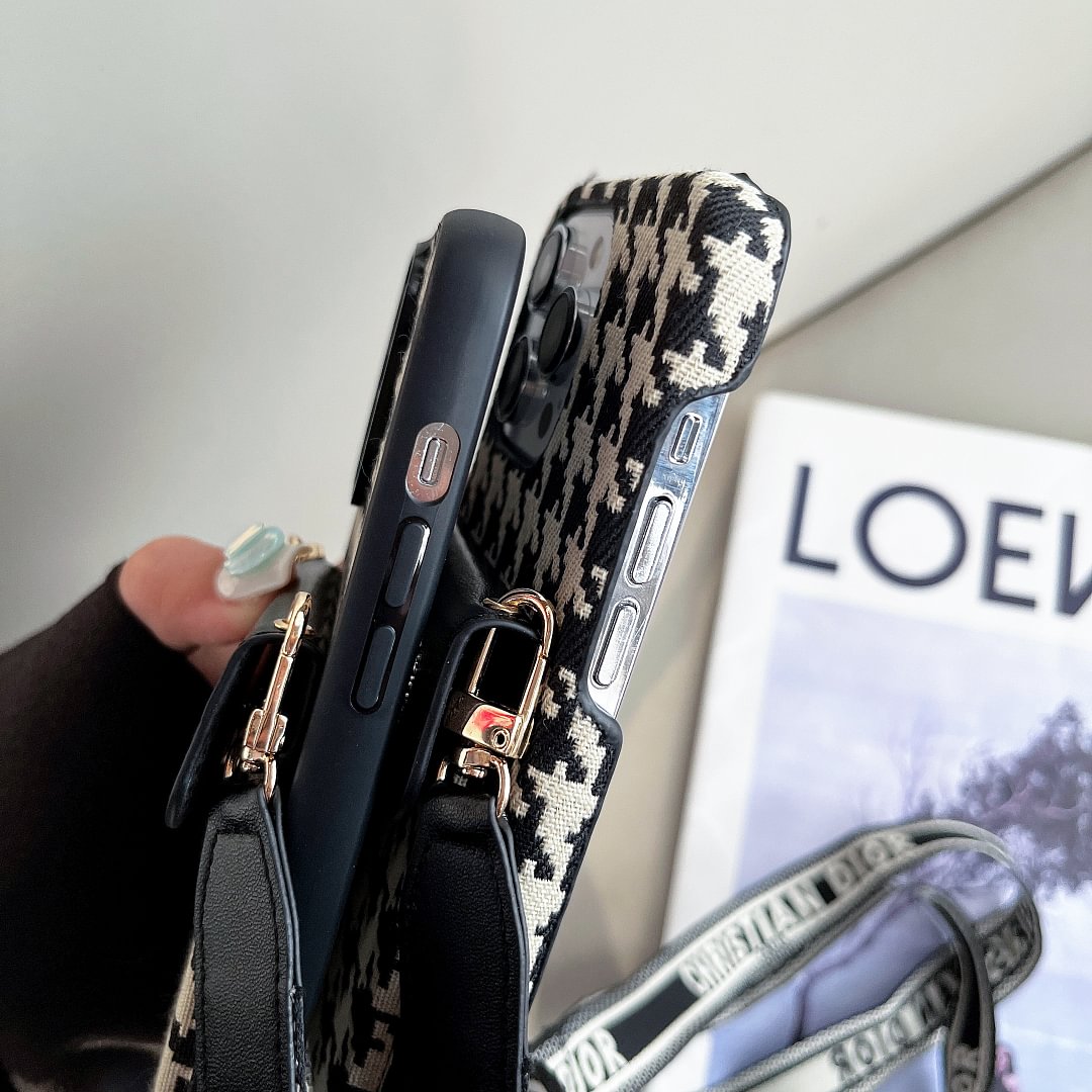 Dior Oblique Print Crossbody Wallet Card Holder  Apple iPhone Case Samsung Galaxy Cover