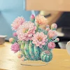 Cactus acrylique en fleurs - ornement d&rsquo;artisanat 5d bricolage