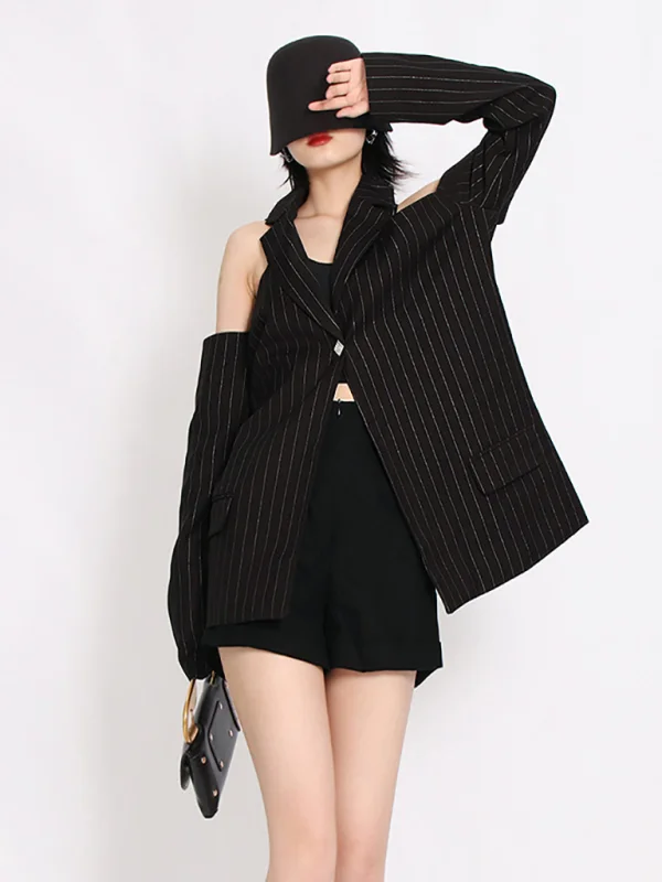 Women's fashion strapless back studded diamond personalized suit Flusfy