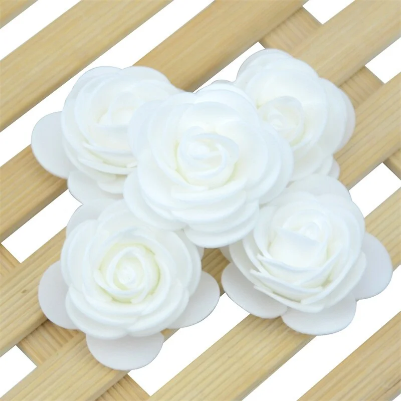 20PCS/lot 4cm Thicker Artificial PE Foam Rose Flower Heads  Wedding Home Decoration For DIY Handmade Flower Ball Party Supplies