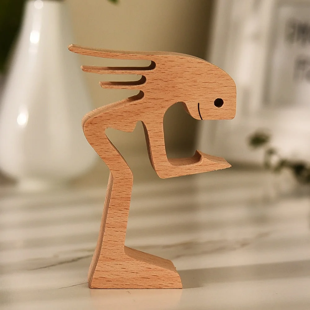 Adornos de madera Wooden Dog Craft Figurine Home Office Table Ornament Easter Decoration Love Dog Pet Lover Gifts oficina OEM 515-2