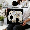 DIY Pearl Painting Elephant for Home Decor with Frame(25x25cm)