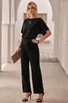 Women's Casual Loose Jumpsuit Solid Color Wide Leg Drawstring