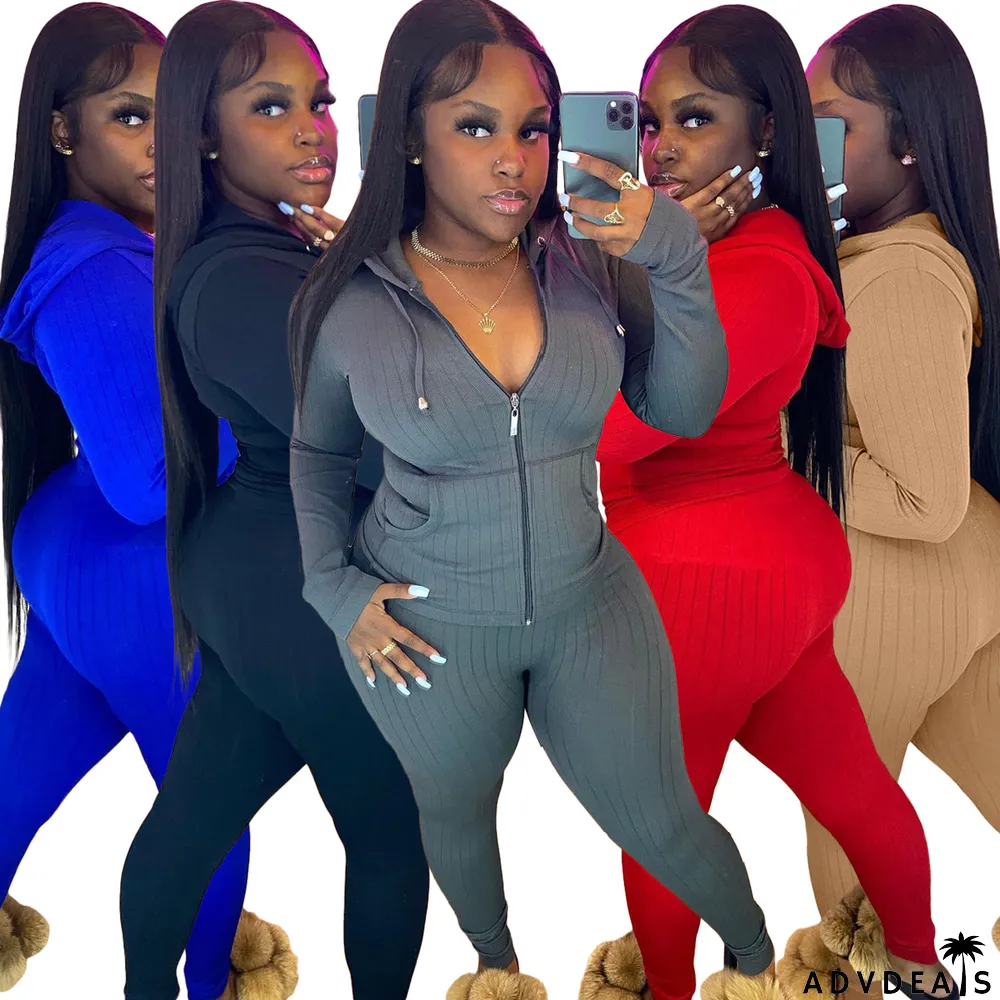 Hooded Cardigan Slim Fit Sports Casual Suit