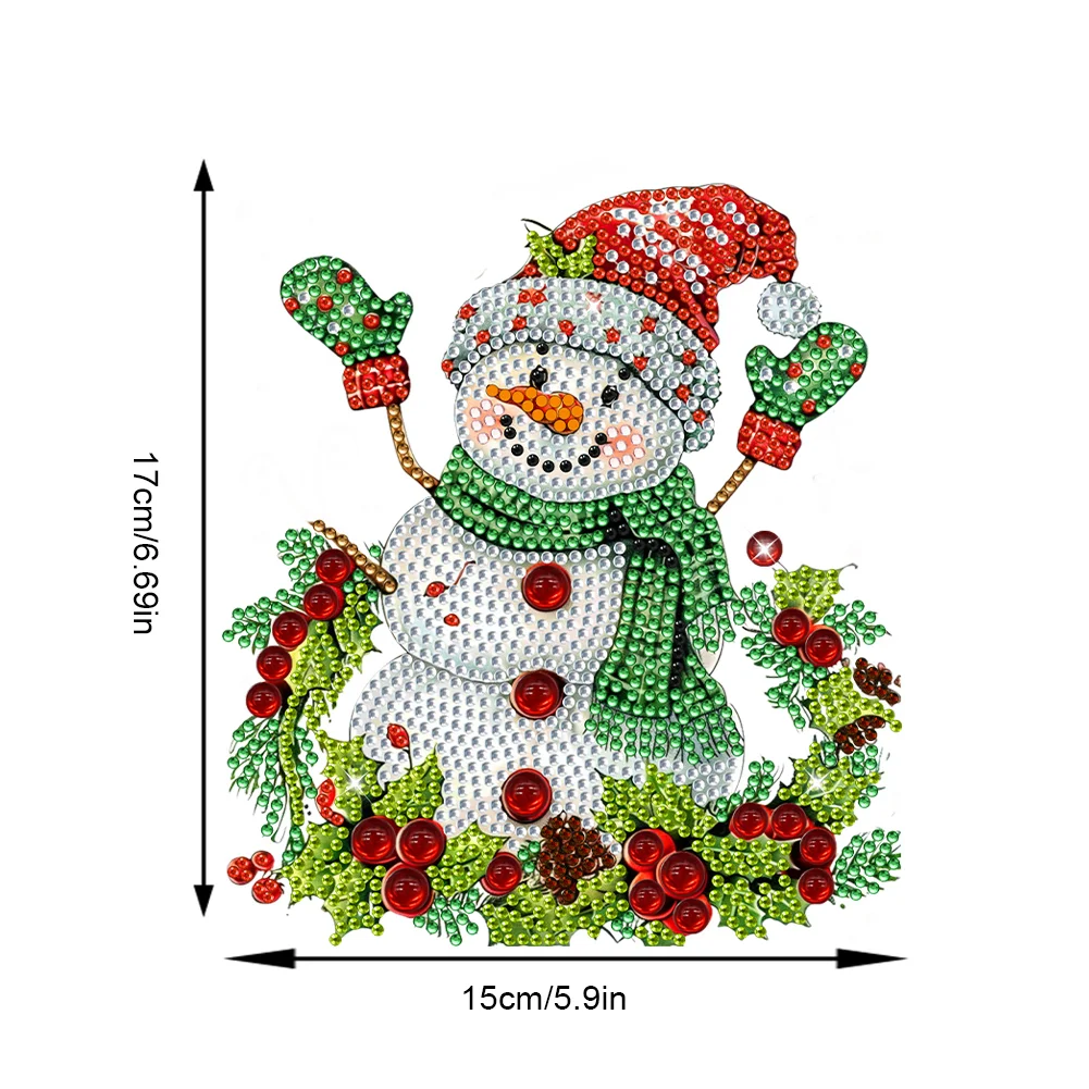 DIY Christmas Snowman Acrylic Shaking Head Cute Christmas Desktop Diamond Art Kits