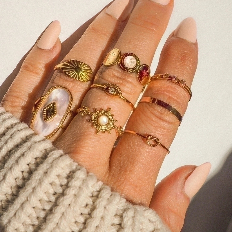 Commute Round 304 Stainless Steel Titanium Steel Plating Rings