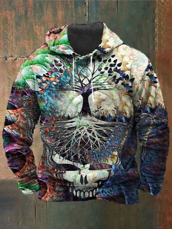 Unisex Skull Print Heavyweight Hoodies
