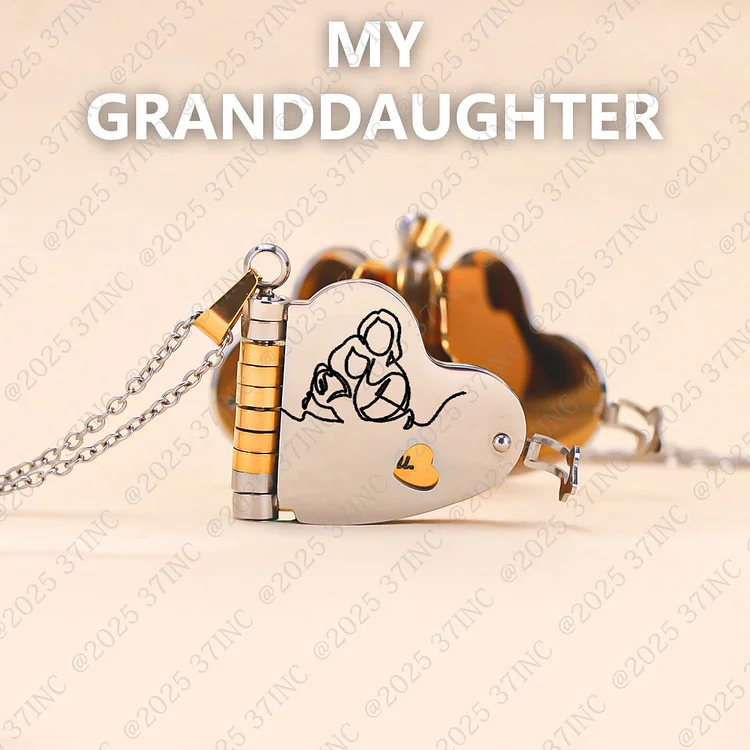 For Granddaughter - The Most Beautiful Chapter Heart Book Necklace