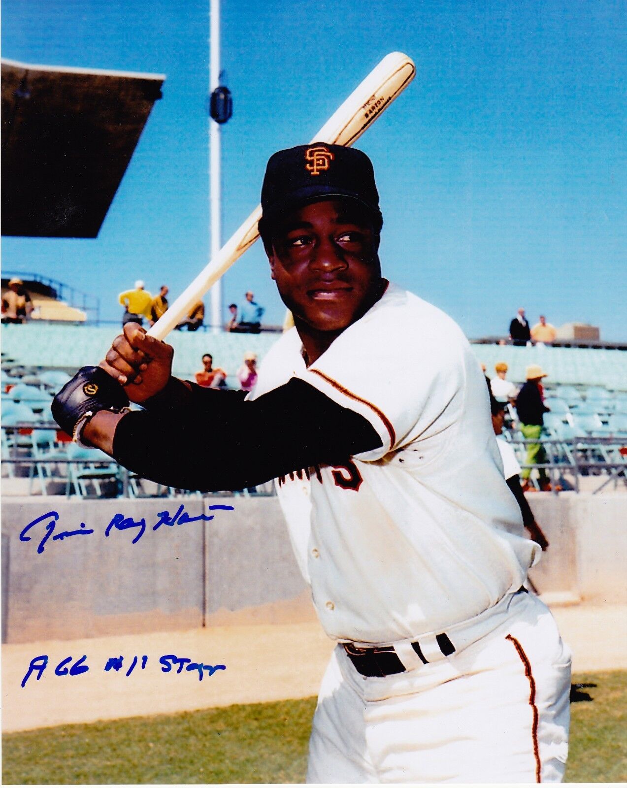 JIM RAY HART SAN FRANCISCO GIANTS 1966 ALL STAR ACTION SIGNED 8x10