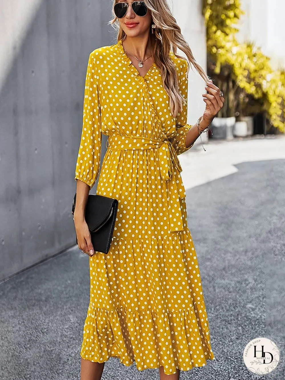 Women's Spring and Summer Classic Polka Dot Print Dress Women