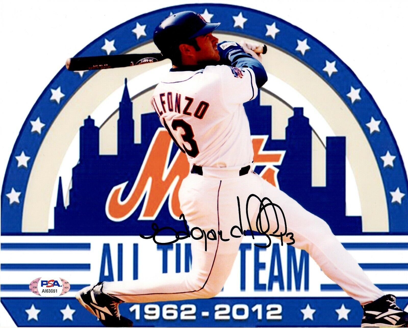 Edgardo Alfonzo autographed signed 8x10 Photo Poster painting MLB New York Mets PSA COA