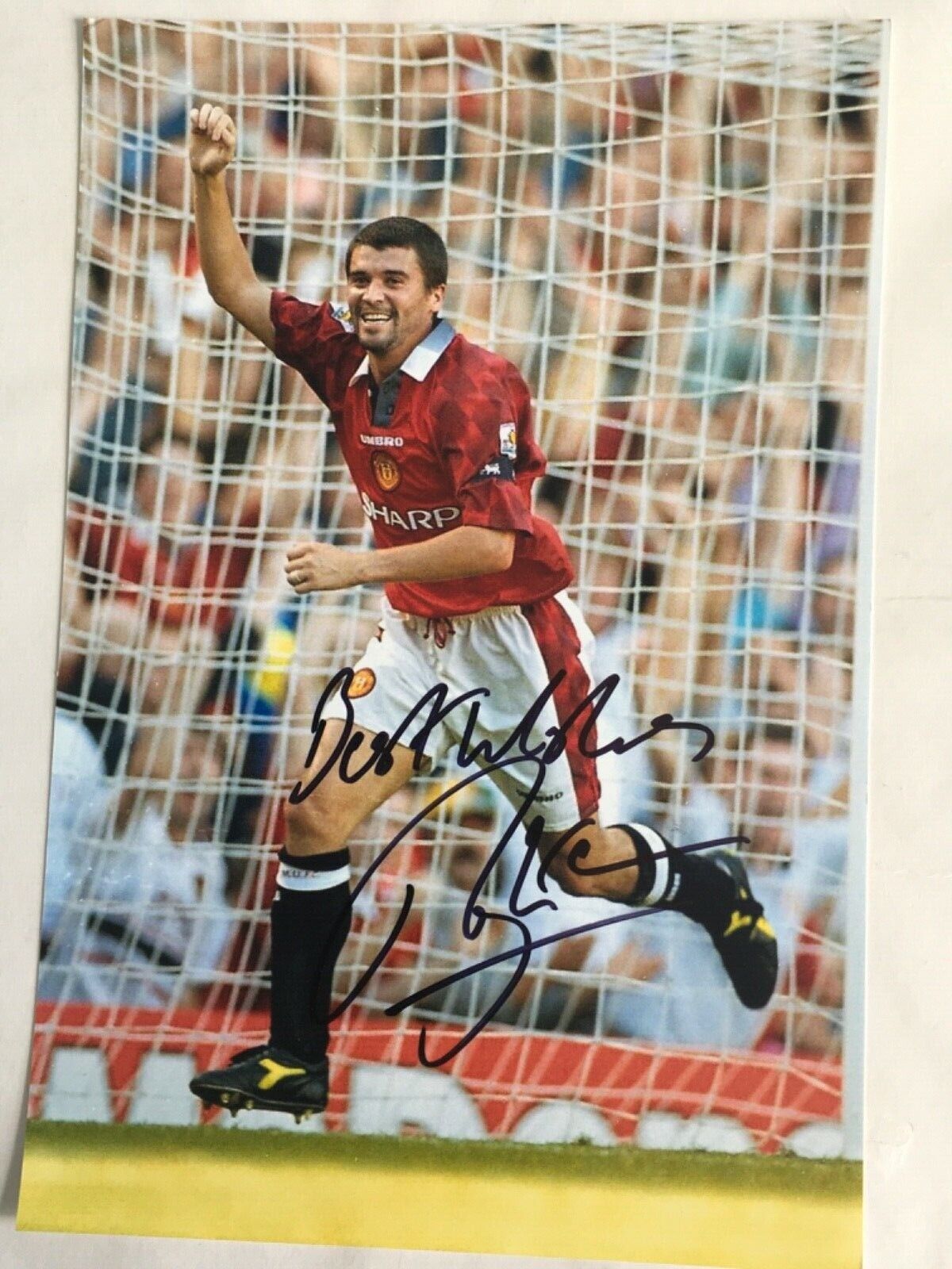 RARE ROY KEANE SIGNED MANCHESTER UNITED Legend Photo Poster painting 12x 8