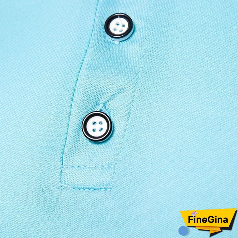 New Men's Short Sleeve Polo Color Blocking Lapel Polos