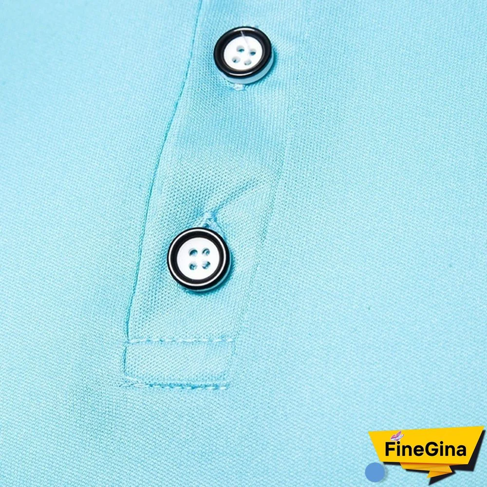 New Men's Short Sleeve Polo Color Blocking Lapel Polos