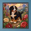 Diamond Painting -5D Full Round Drill Bernese Mountain Dog Puppy(40x40cm)